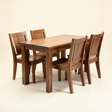 Seery Butterfly Leaf Rubberwood Solid Wood Dining Set (synthetic illustration; no displayed measurements)