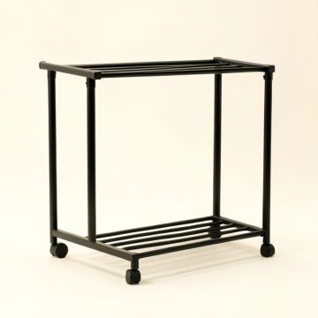 Sharpe 46.1 '' W Clothes Rack With Rod Storage Shelf (synthetic illustration; no displayed measurements)