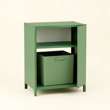 Reed Brook Freestanding Pull-Out Hamper Cabinet - Green (synthetic illustration; no displayed measurements)