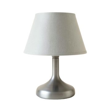 Oak Bend Table Lamp With A Plain Fabric Shade - Gray (synthetic illustration; no displayed measurements)