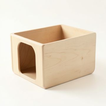 Laurel Crossing Empty Furniture-Style Litter Enclosure - Beige (synthetic illustration; no displayed measurements)
