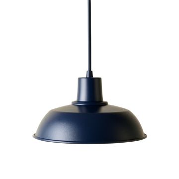 River Bend Pendant Light Suspended From One Plain Cable - Navy