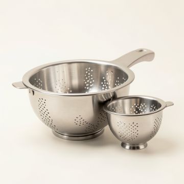 Home Basics Stainless Steel 3 Piece Strainer Set (synthetic illustration; no displayed measurements)