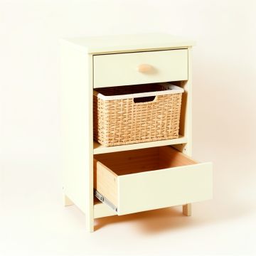 Cliff Bend Freestanding Pull-Out Hamper Cabinet - Ivory (synthetic illustration; no displayed measurements)