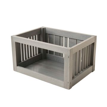 Oak Bridge Empty Furniture-Style Pet Crate - Gray