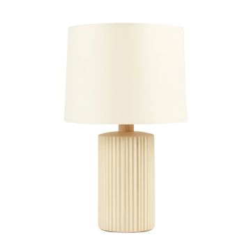 Shore Dale Table Lamp With A Plain Fabric Shade - Cream