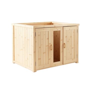 Flint Crest Empty Furniture-Style Litter Enclosure - Ivory