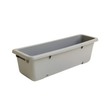 Hazel Branch Empty Railing Planter With Integral Brackets - Gray