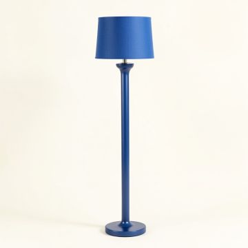 Elm Dale Floor Lamp With A Plain Fabric Shade - Blue (synthetic illustration; no displayed measurements)