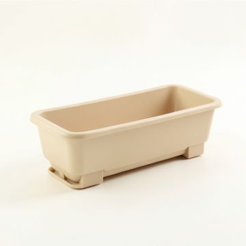 Slate Crest Empty Railing Planter With Integral Brackets - Beige (synthetic illustration; no displayed measurements)