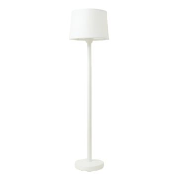 Vale Canyon Floor Lamp With A Plain Fabric Shade - White