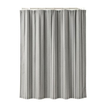 Shore Crest Shower Curtain Hanging Flat From A Plain Rod - Gray