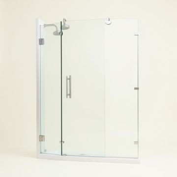 Luca 60 '' X 78 '' Single Sliding Frameless Shower Door (synthetic illustration; no displayed measurements)