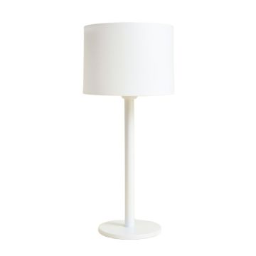 Wren Canyon Floor Lamp With A Plain Fabric Shade - White