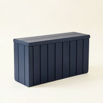 River Bend Narrow Outdoor Storage Bench - Navy (synthetic illustration; no displayed measurements)