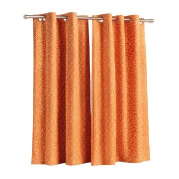Pattern Iv Geometric Semi-Sheer Thermal Rod Pocket Single Curtain Panel