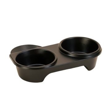Glen Falls Pet Feeding Stand With Two Plain Empty Bowls - Black
