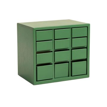 Summit Bluff Small-Parts Storage Drawer Cabinet - Green (synthetic illustration; no displayed measurements)