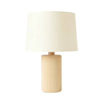 Birch Dell Table Lamp With A Plain Fabric Shade - Cream