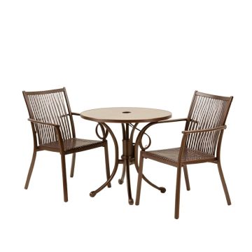 3 Piece Cast Aluminum Outdoor Bistro Set Patio Table Sets With Umbrella