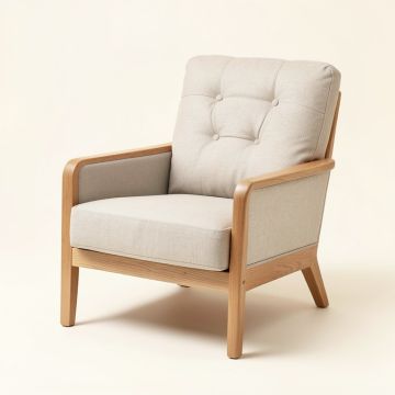 Icard 27 '' Wide Tufted Linen Lounge Chair (synthetic illustration; no displayed measurements)