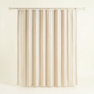 Meadow Canyon Shower Curtain Hanging Flat From A Plain Rod - Ivory (synthetic illustration; no displayed measurements)