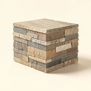 Alaska Ledger Panel Corner 4.5 '' X 9 '' Natural Stacked Stone Tile (synthetic illustration; no displayed measurements)
