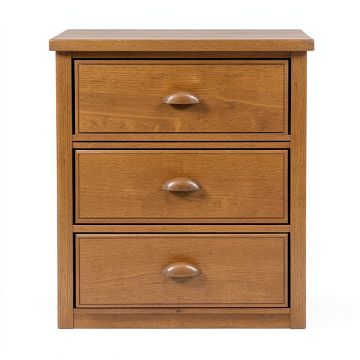 Becnel 3 - Drawer Solid Wood Nightstand In Light Brown (synthetic illustration; no displayed measurements)