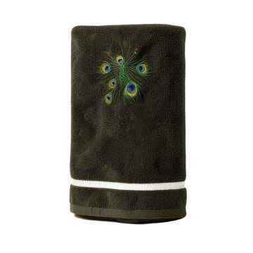Addison Letter A Victorian With Peacock Hiding Hand Towel