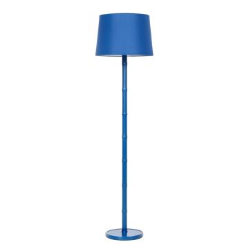 Moss Branch Floor Lamp With A Plain Fabric Shade - Blue (synthetic illustration; no displayed measurements)