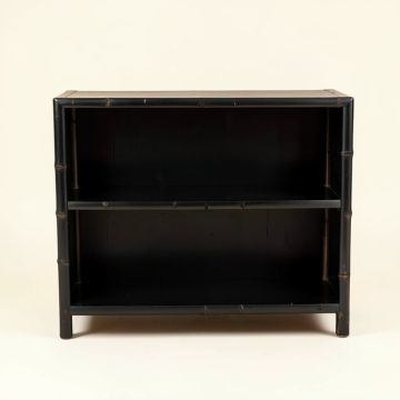 Shore Arc Low Bookcase - Black (synthetic illustration; no displayed measurements)