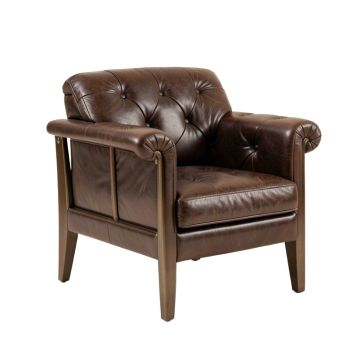 Cassian 30.5 '' Wide Tufted Top Grain Leather Armchair