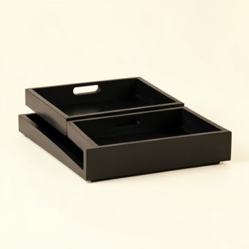 2 Piece Rectangle Wood Accent Tray Set (synthetic illustration; no displayed measurements)