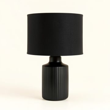 Dune Branch Table Lamp With A Plain Fabric Shade - Black (synthetic illustration; no displayed measurements)