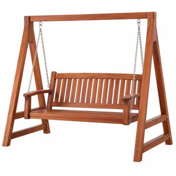 Fina Hardwood Hanging Porch Swing With Stand