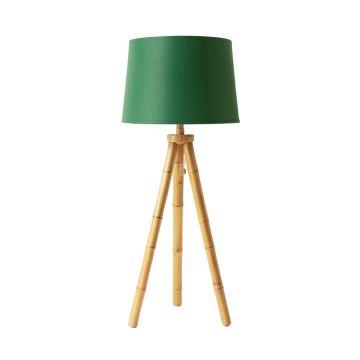 Moss Arc Floor Lamp With A Plain Fabric Shade - Green