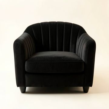 Ash Branch Upholstered Armchair - Black (synthetic illustration; no displayed measurements)