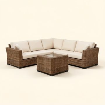 Merlyn 7 Piece Rattan Sectional Seating Group With Cushions (synthetic illustration; no displayed measurements)