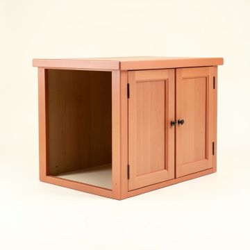 Aspen Crest Empty Furniture-Style Litter Enclosure - Terracotta (synthetic illustration; no displayed measurements)