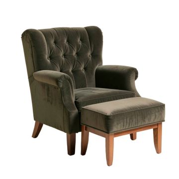 Elroy 32 '' Wide Tufted Wingback Chair And Ottoman