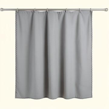Rowan Edge Shower Curtain Hanging Flat From A Plain Rod - Gray (synthetic illustration; no displayed measurements)