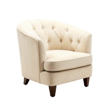 Kestrel Tufted Velvet Upholstered Parsons Chair In Ivory (synthetic illustration; no displayed measurements)