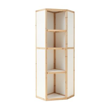 Hazel Bend Narrow Cubby Tower - White