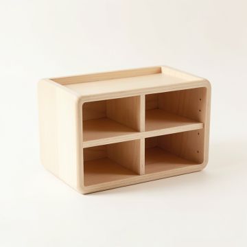 Meadow Bluff Low Toy Storage Unit - Beige (synthetic illustration; no displayed measurements)