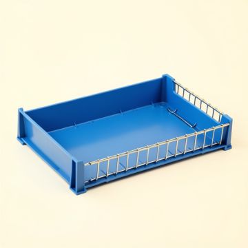Slate Edge Empty Under-Desk Cable Tray - Blue (synthetic illustration; no displayed measurements)