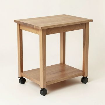 Kyra Rolling Kitchen Cart With Solid Wood Top (synthetic illustration; no displayed measurements)