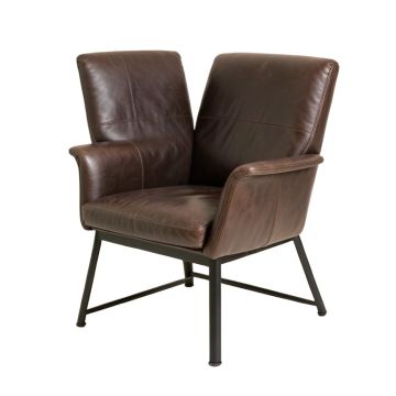 Ellis 28.25 '' Wide Top Grain Leather Wingback Chair