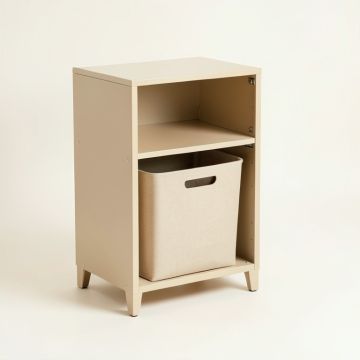 Maple Crossing Freestanding Pull-Out Hamper Cabinet - Beige (synthetic illustration; no displayed measurements)