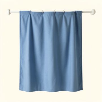 Vale Bluff Shower Curtain Hanging Flat From A Plain Rod - Blue (synthetic illustration; no displayed measurements)