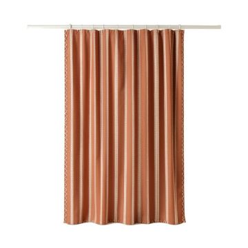 Rowan Dell Shower Curtain Hanging Flat From A Plain Rod - Terracotta